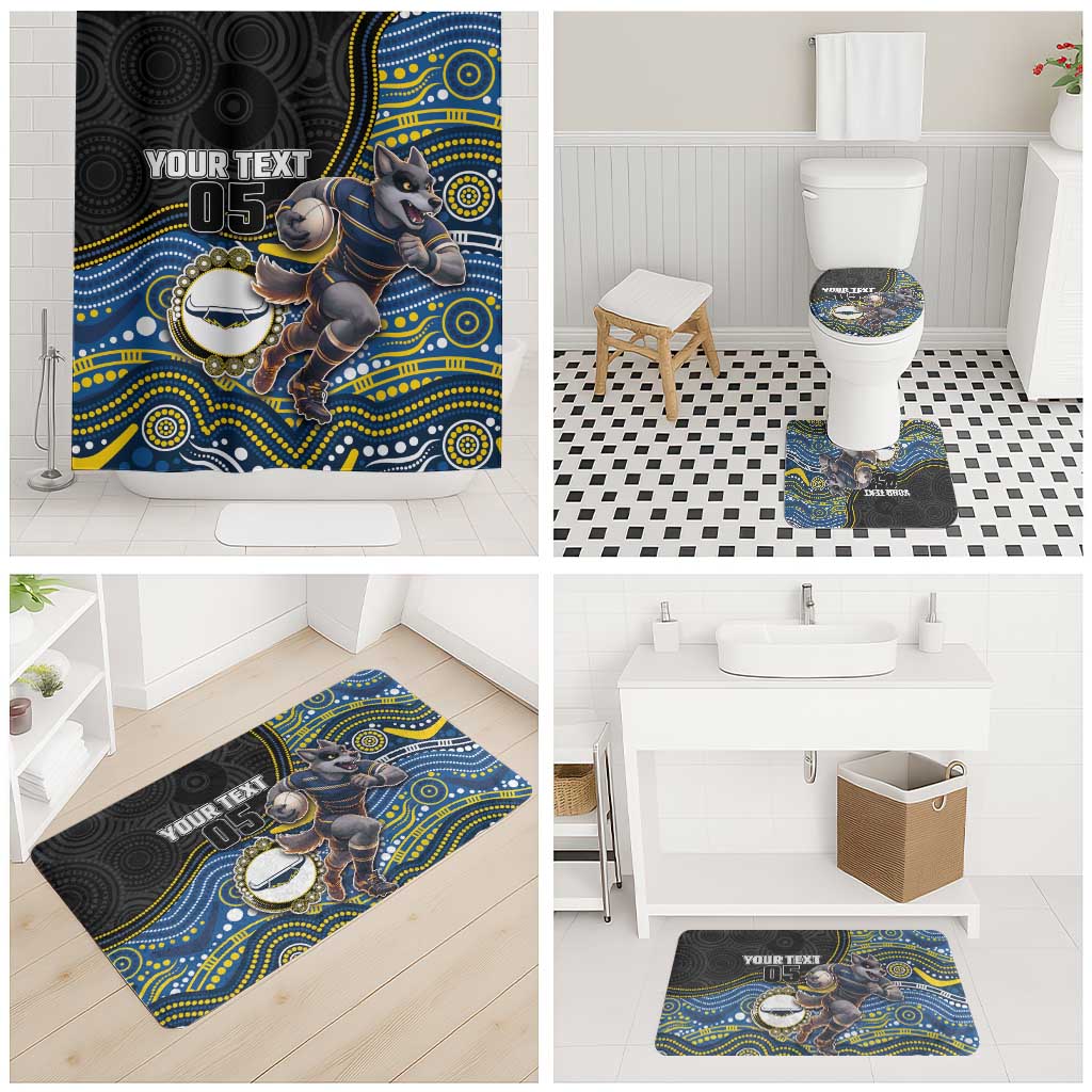 Custom Cowboys Bathroom Set Cattle Dog Mascot With Aboriginal Indigenous