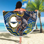 Custom Cowboys Beach Blanket Cattle Dog Mascot With Aboriginal Indigenous