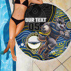 Custom Cowboys Beach Blanket Cattle Dog Mascot With Aboriginal Indigenous