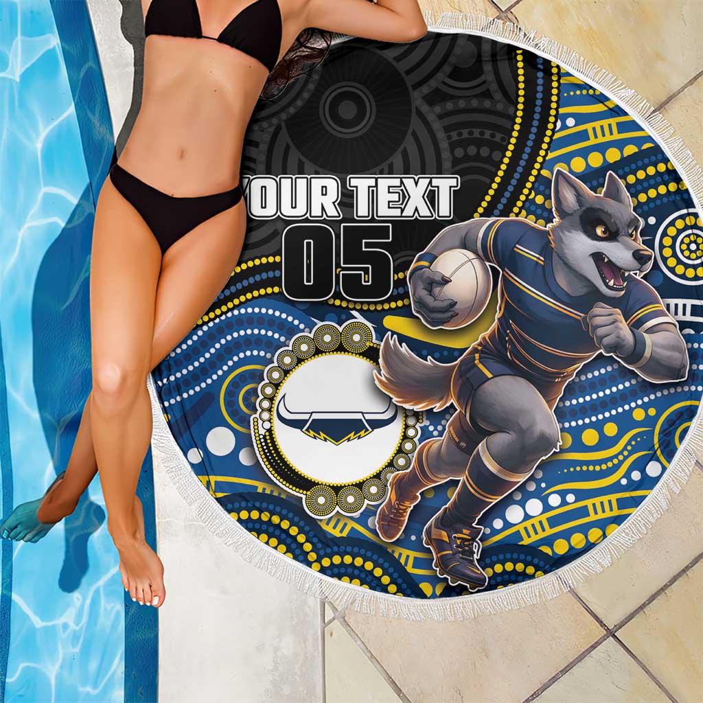Custom Cowboys Beach Blanket Cattle Dog Mascot With Aboriginal Indigenous