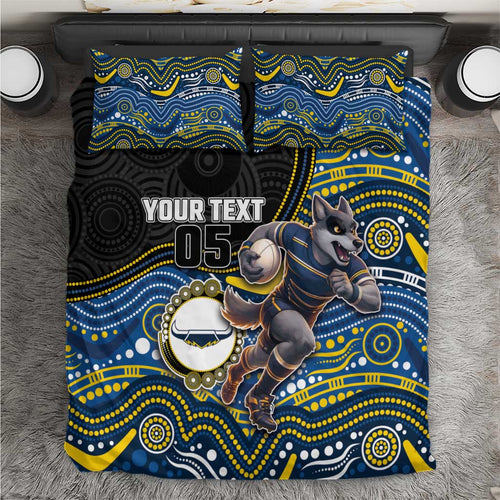 Custom Cowboys Bedding Set Cattle Dog Mascot With Aboriginal Indigenous
