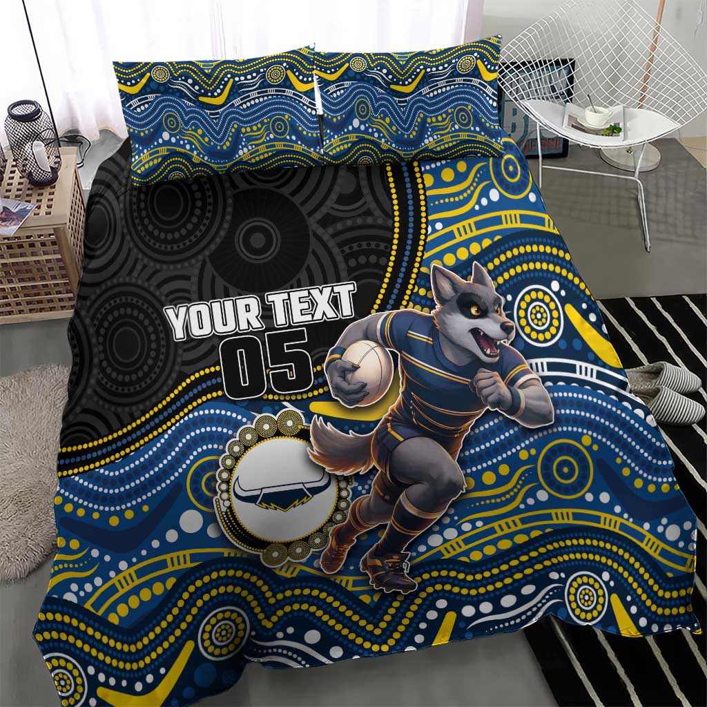 Custom Cowboys Bedding Set Cattle Dog Mascot With Aboriginal Indigenous