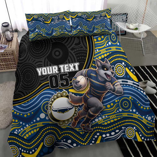 Custom Cowboys Bedding Set Cattle Dog Mascot With Aboriginal Indigenous