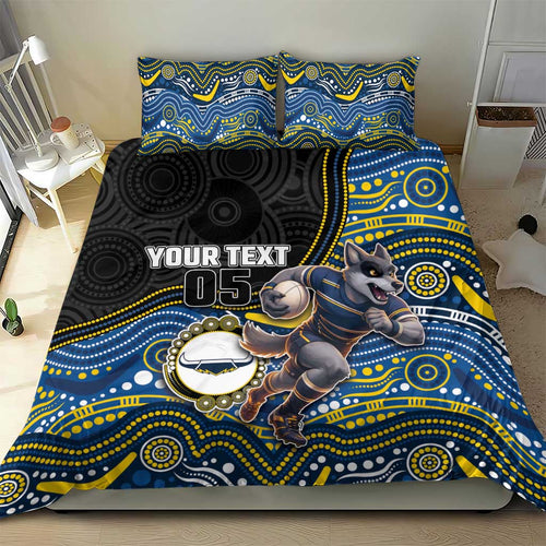 Custom Cowboys Bedding Set Cattle Dog Mascot With Aboriginal Indigenous