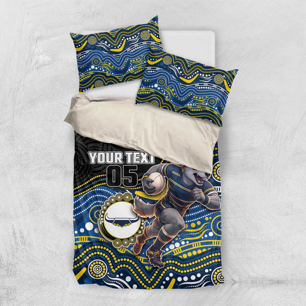 Custom Cowboys Bedding Set Cattle Dog Mascot With Aboriginal Indigenous