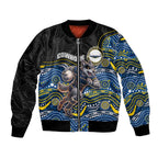 Custom Cowboys Bomber Jacket Cattle Dog Mascot With Aboriginal Indigenous