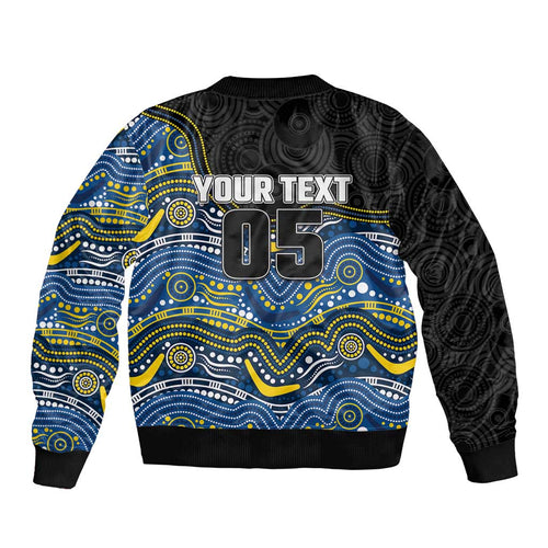 Custom Cowboys Bomber Jacket Cattle Dog Mascot With Aboriginal Indigenous