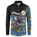 Custom Cowboys Button Sweatshirt Cattle Dog Mascot With Aboriginal Indigenous