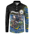 Custom Cowboys Button Sweatshirt Cattle Dog Mascot With Aboriginal Indigenous