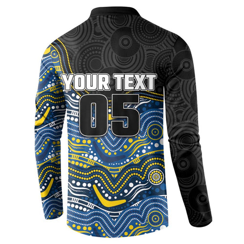 Custom Cowboys Button Sweatshirt Cattle Dog Mascot With Aboriginal Indigenous