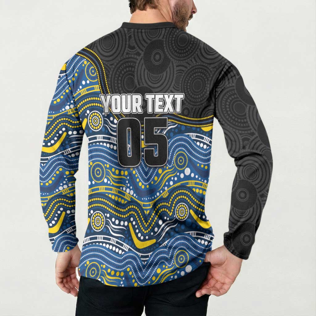 Custom Cowboys Button Sweatshirt Cattle Dog Mascot With Aboriginal Indigenous
