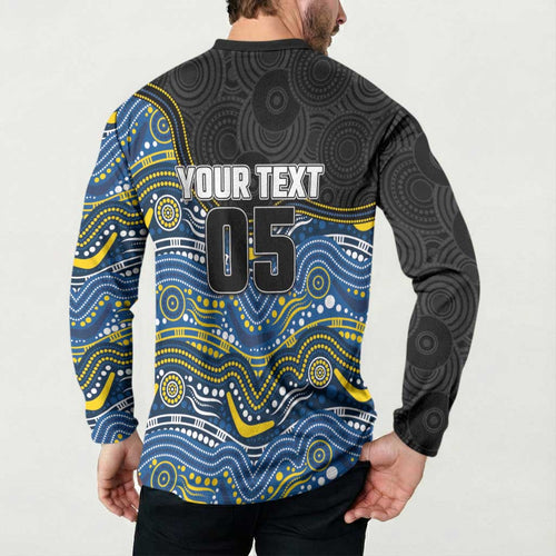 Custom Cowboys Button Sweatshirt Cattle Dog Mascot With Aboriginal Indigenous