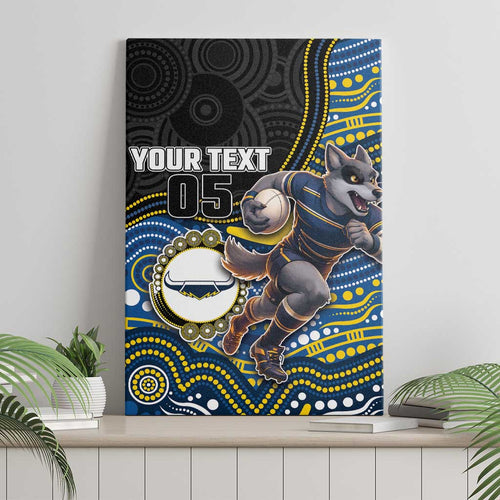 Custom Cowboys Canvas Wall Art Cattle Dog Mascot With Aboriginal Indigenous