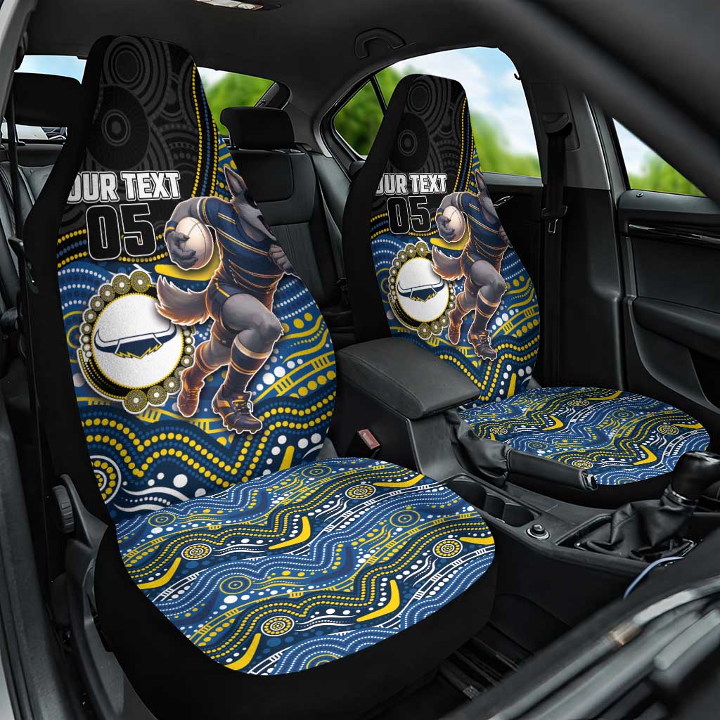 Custom Cowboys Car Seat Cover Cattle Dog Mascot With Aboriginal Indigenous