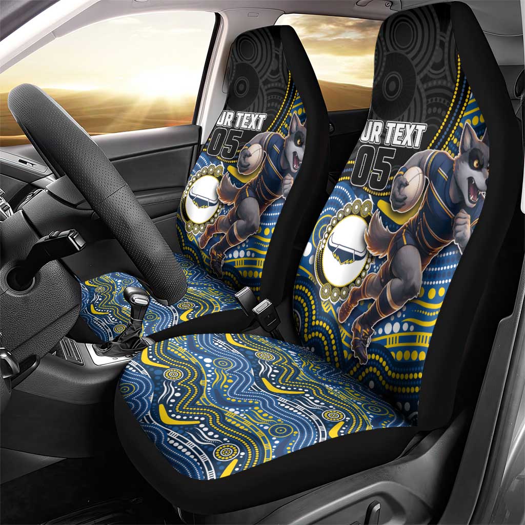 Custom Cowboys Car Seat Cover Cattle Dog Mascot With Aboriginal Indigenous