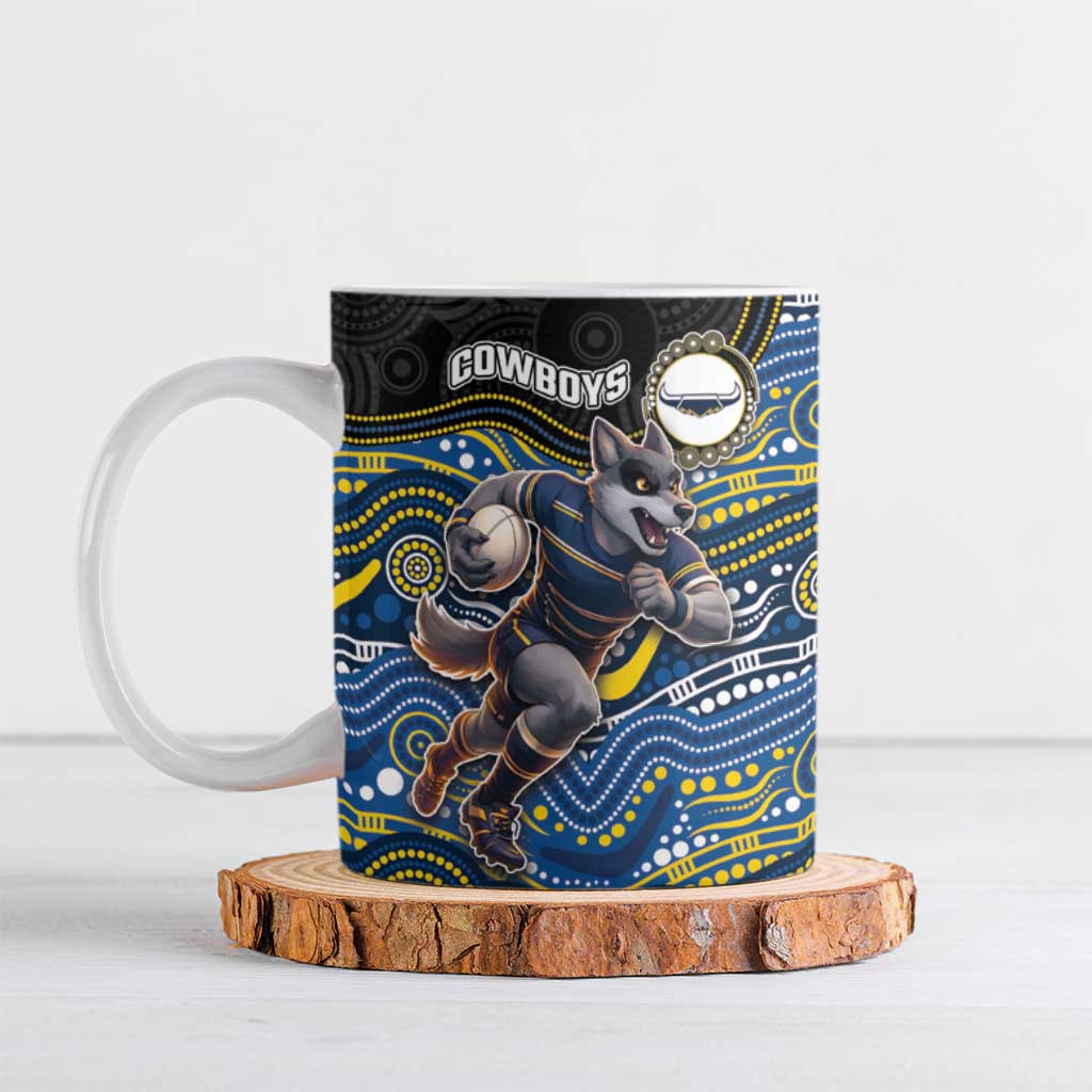 Custom Cowboys Ceramic Mug Cattle Dog Mascot With Aboriginal Indigenous