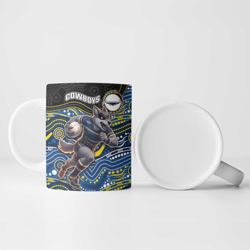Custom Cowboys Ceramic Mug Cattle Dog Mascot With Aboriginal Indigenous