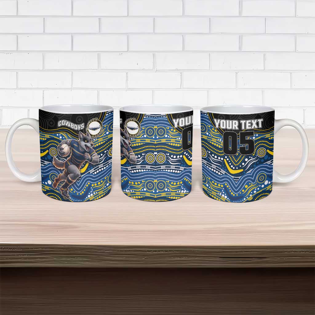Custom Cowboys Ceramic Mug Cattle Dog Mascot With Aboriginal Indigenous