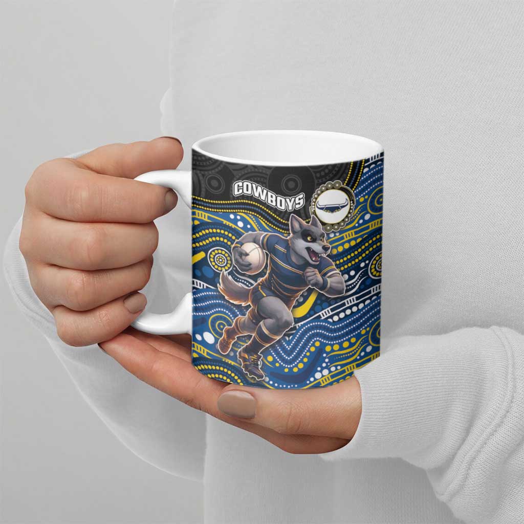 Custom Cowboys Ceramic Mug Cattle Dog Mascot With Aboriginal Indigenous