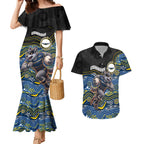 Custom Cowboys Couples Matching Mermaid Dress and Hawaiian Shirt Cattle Dog Mascot With Aboriginal Indigenous