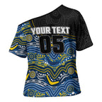 Custom Cowboys Cross Shoulder Shirt Cattle Dog Mascot With Aboriginal Indigenous