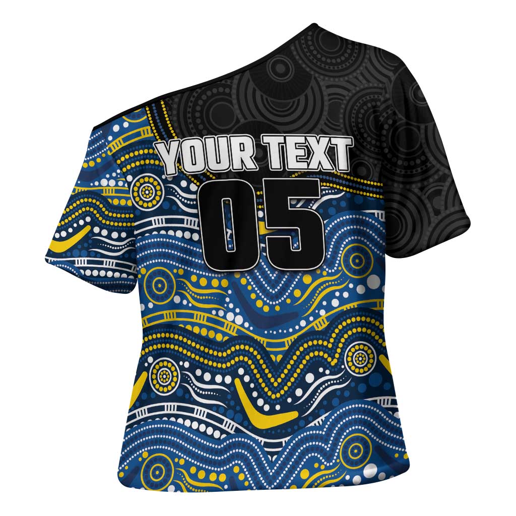 Custom Cowboys Cross Shoulder Shirt Cattle Dog Mascot With Aboriginal Indigenous