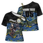 Custom Cowboys Cross Shoulder Shirt Cattle Dog Mascot With Aboriginal Indigenous