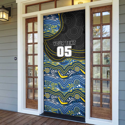 Custom Cowboys Door Cover Cattle Dog Mascot With Aboriginal Indigenous
