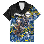 Custom Cowboys Family Matching Mermaid Dress and Hawaiian Shirt Cattle Dog Mascot With Aboriginal Indigenous