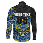 Custom Cowboys Family Matching Mermaid Dress and Hawaiian Shirt Cattle Dog Mascot With Aboriginal Indigenous