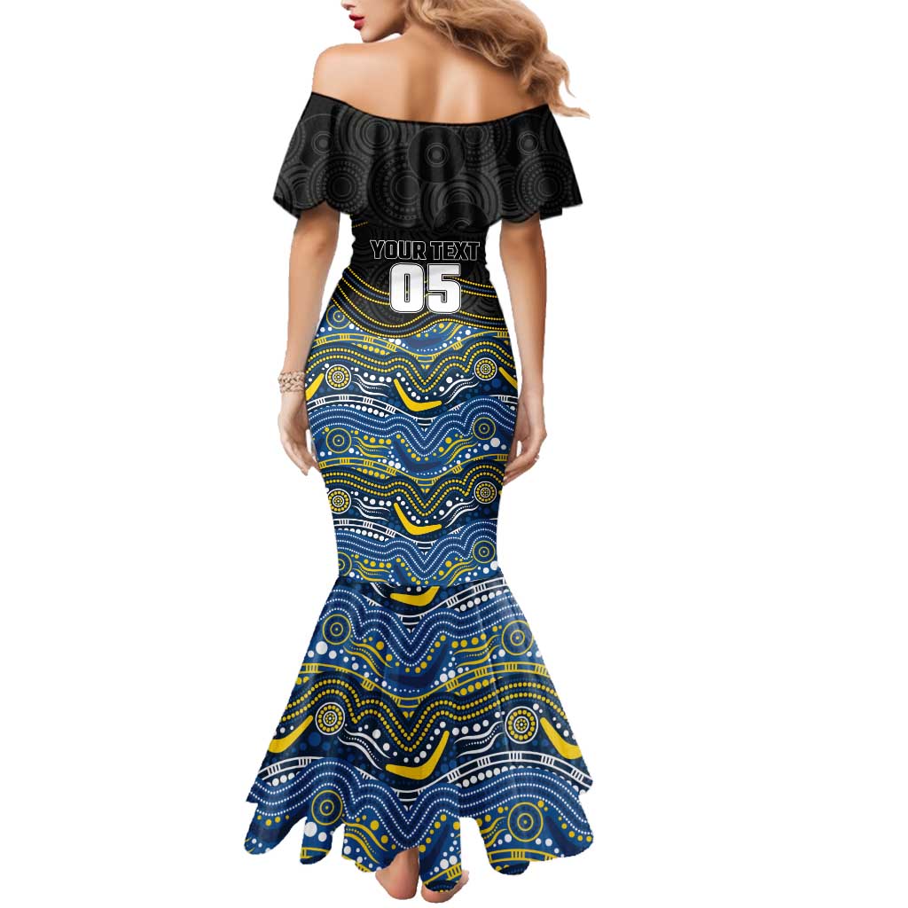 Custom Cowboys Family Matching Mermaid Dress and Hawaiian Shirt Cattle Dog Mascot With Aboriginal Indigenous