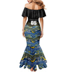 Custom Cowboys Family Matching Mermaid Dress and Hawaiian Shirt Cattle Dog Mascot With Aboriginal Indigenous