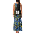 Custom Cowboys Family Matching Tank Maxi Dress and Hawaiian Shirt Cattle Dog Mascot With Aboriginal Indigenous