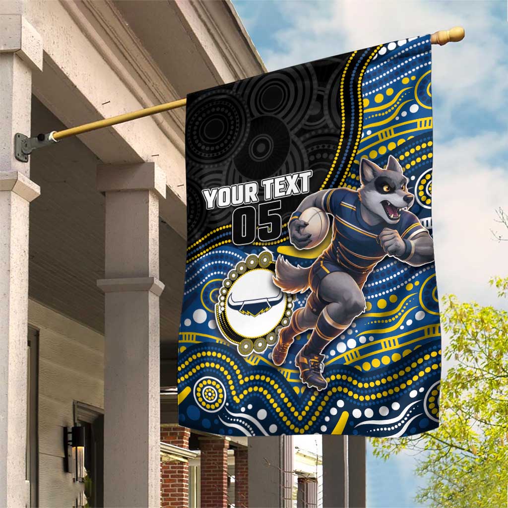 Custom Cowboys Garden Flag Cattle Dog Mascot With Aboriginal Indigenous