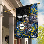 Custom Cowboys Garden Flag Cattle Dog Mascot With Aboriginal Indigenous