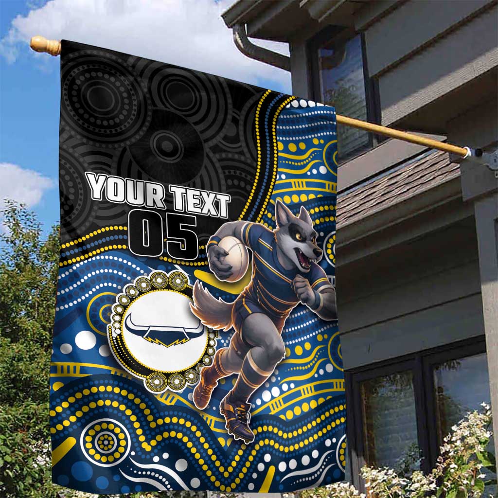 Custom Cowboys Garden Flag Cattle Dog Mascot With Aboriginal Indigenous