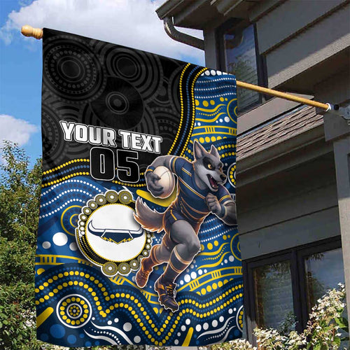 Custom Cowboys Garden Flag Cattle Dog Mascot With Aboriginal Indigenous