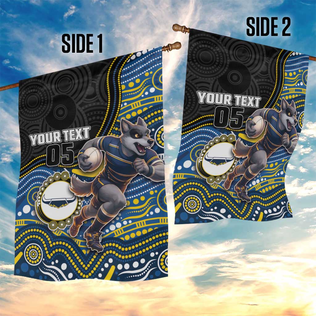 Custom Cowboys Garden Flag Cattle Dog Mascot With Aboriginal Indigenous