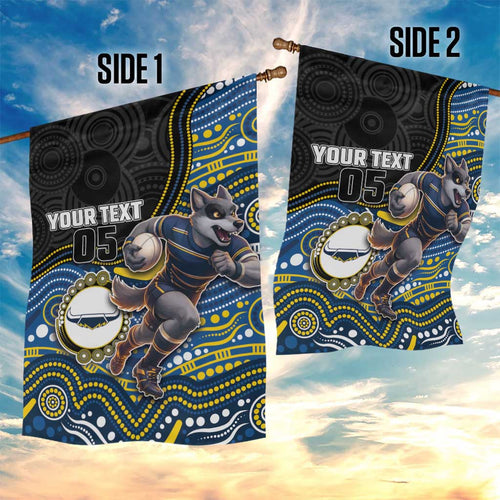 Custom Cowboys Garden Flag Cattle Dog Mascot With Aboriginal Indigenous