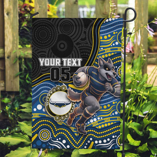 Custom Cowboys Garden Flag Cattle Dog Mascot With Aboriginal Indigenous