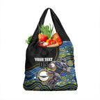 Custom Cowboys Grocery Bag Cattle Dog Mascot With Aboriginal Indigenous