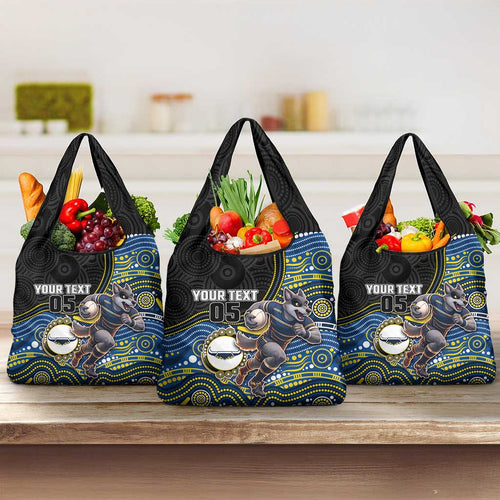 Custom Cowboys Grocery Bag Cattle Dog Mascot With Aboriginal Indigenous