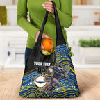 Custom Cowboys Grocery Bag Cattle Dog Mascot With Aboriginal Indigenous