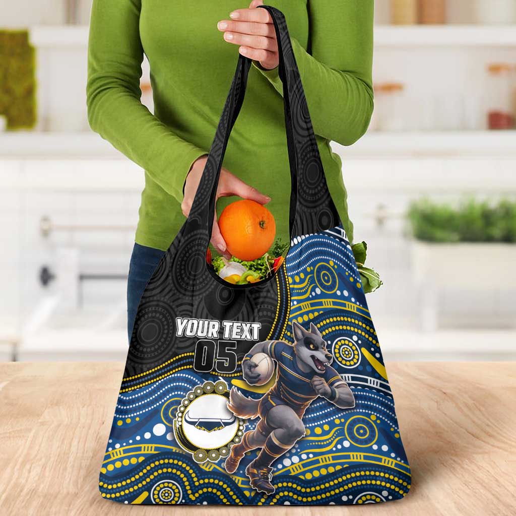 Custom Cowboys Grocery Bag Cattle Dog Mascot With Aboriginal Indigenous