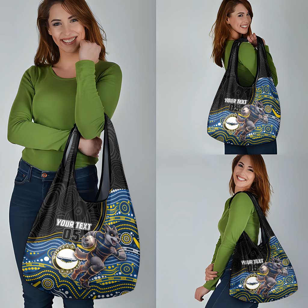 Custom Cowboys Grocery Bag Cattle Dog Mascot With Aboriginal Indigenous
