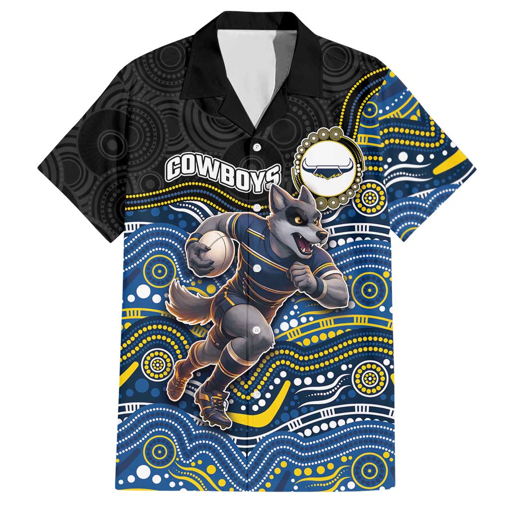 Custom Cowboys Hawaiian Shirt Cattle Dog Mascot With Aboriginal Indigenous
