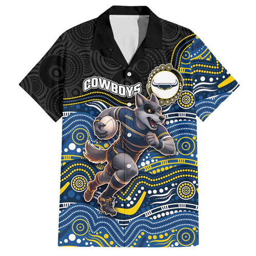 Custom Cowboys Hawaiian Shirt Cattle Dog Mascot With Aboriginal Indigenous