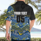Custom Cowboys Hawaiian Shirt Cattle Dog Mascot With Aboriginal Indigenous
