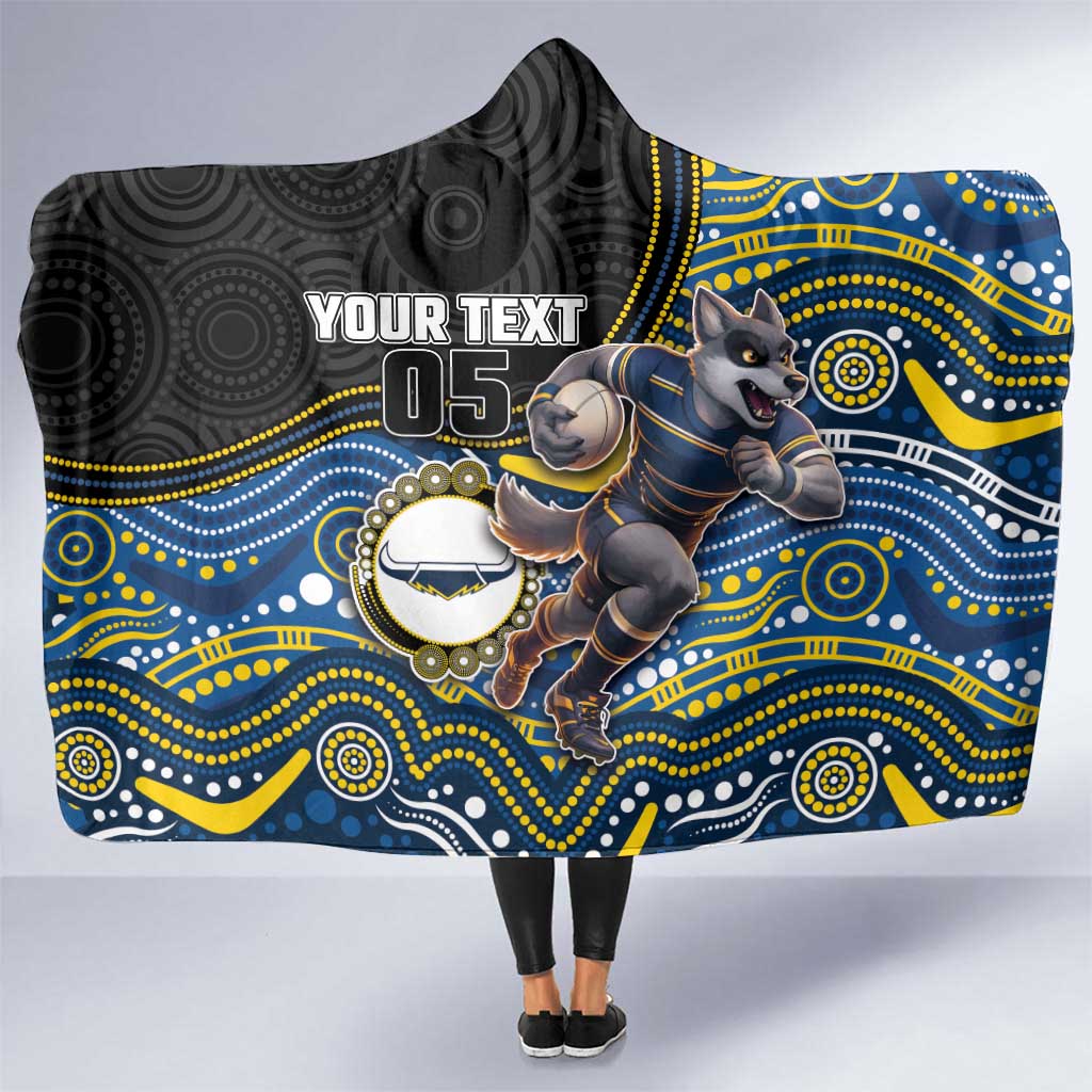 Custom Cowboys Hooded Blanket Cattle Dog Mascot With Aboriginal Indigenous
