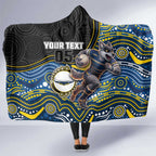 Custom Cowboys Hooded Blanket Cattle Dog Mascot With Aboriginal Indigenous